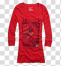 AE Shirt, red American Eagle scoop-neck long-sleeved shirt transparent background PNG clipart