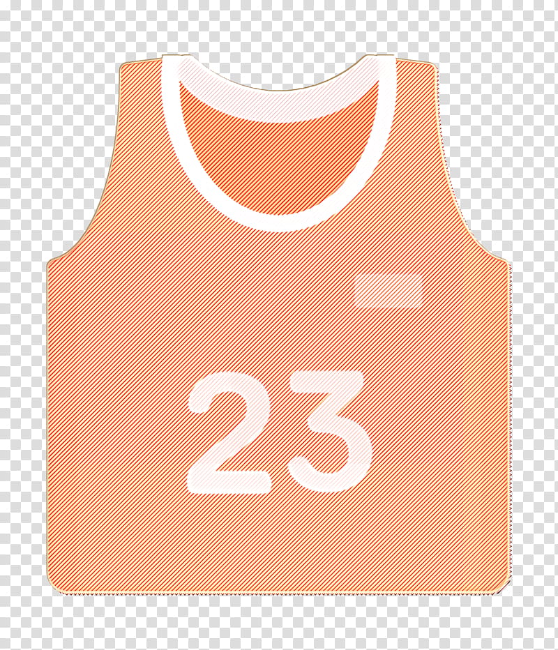 Basketball jersey icon Basic Flat Icons icon Shirt icon, Orange, Clothing, White, Pink, Sportswear, Tshirt, Peach transparent background PNG clipart