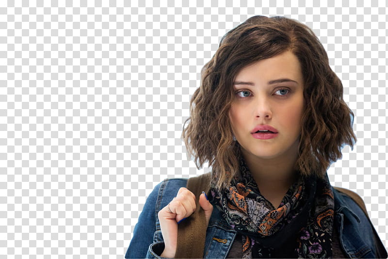Katherine Langford, woman wearing gray and red floral scaft transparent background PNG clipart