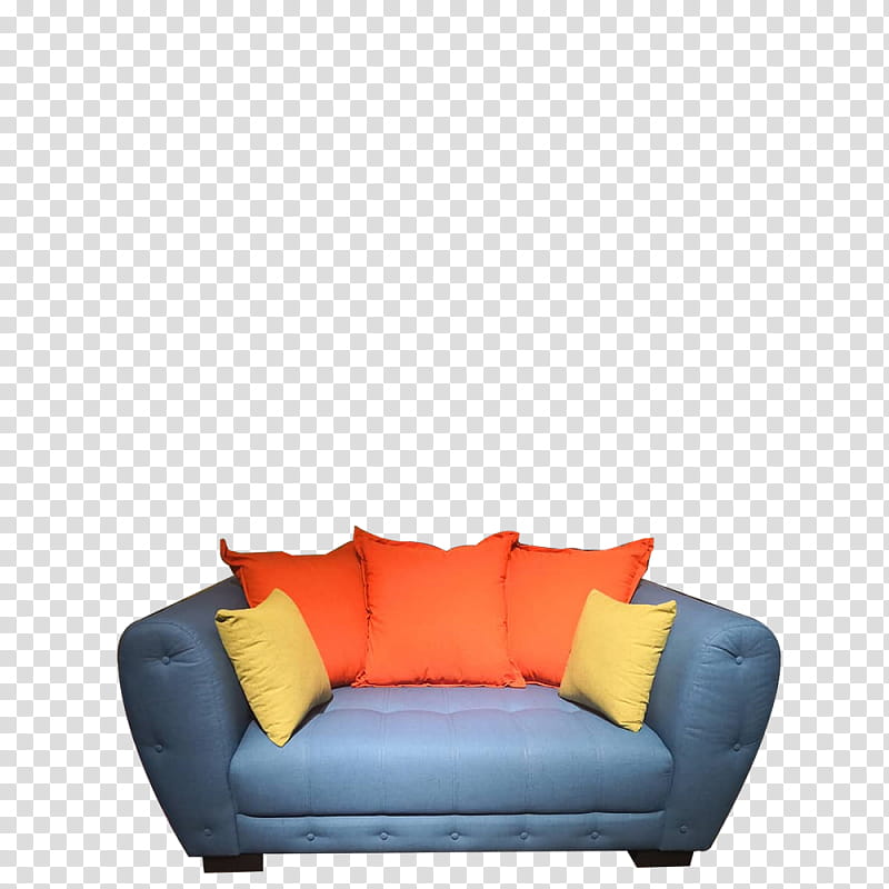 Orange, Couch, Blue, Furniture, Yellow, Sofa Bed, Room, Studio Couch transparent background PNG clipart