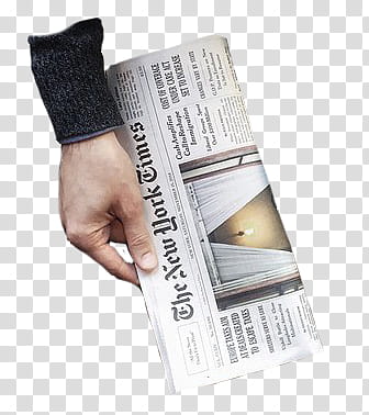 , person holding newspaper article transparent background PNG clipart