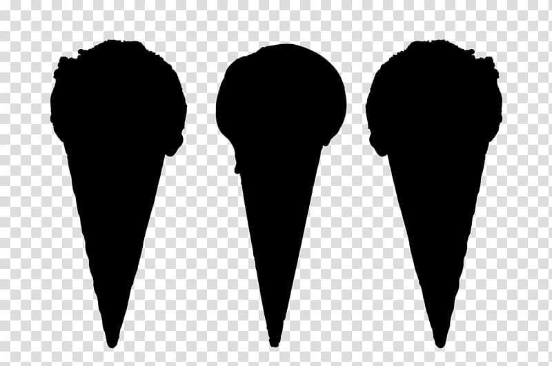 Ice Cream Cone, Silhouette, Blackandwhite, Frozen Dessert transparent background PNG clipart