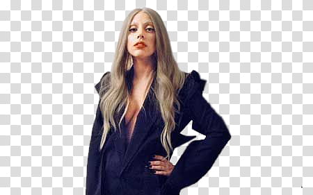 Lady Gaga , Lady Gaga wearing blue long-sleeved shirt transparent background PNG clipart