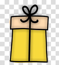 Merry Christmas, yellow gift box illustration transparent background PNG clipart