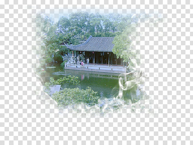 Chinese Style, man standing next to gray house and body of water transparent background PNG clipart