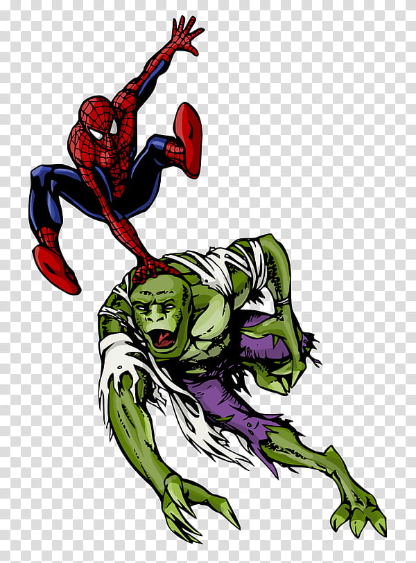 Spidey and The Lizard transparent background PNG clipart