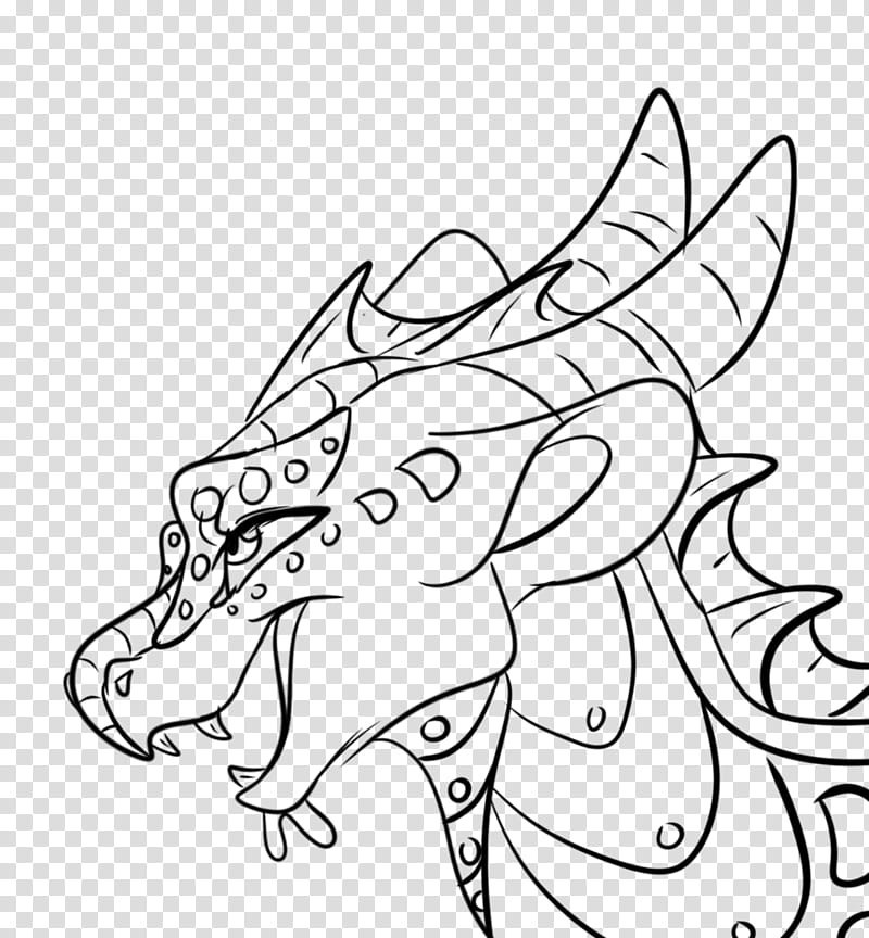 Wings Of Fire, Line Art, Dragon, Drawing, Head Shot, Artist, White, Blackandwhite transparent background PNG clipart