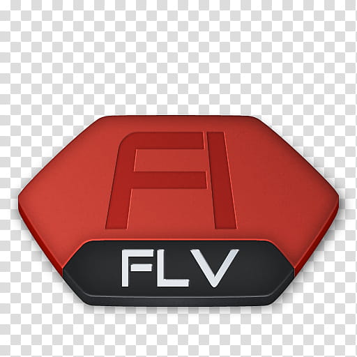 Senary System, red and black FLV icon transparent background PNG clipart