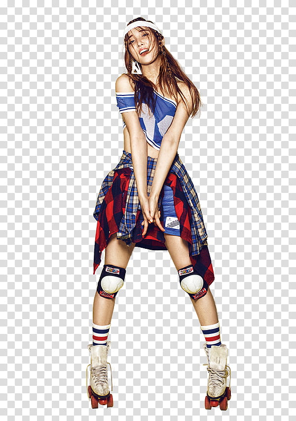 minute Nam Ji Hyun Celebrity P, woman wearing blue crop top and red and black skirt transparent background PNG clipart