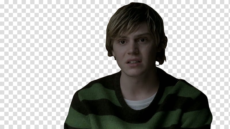 Evan Peters , Evan Peters in green and black striped sweater transparent background PNG clipart