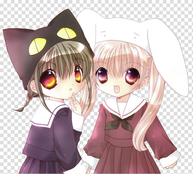 Pita Ten , two anime girls characters illustration transparent background PNG clipart