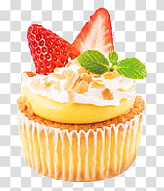 cupcake with alcapone nuts and strawberries transparent background PNG clipart