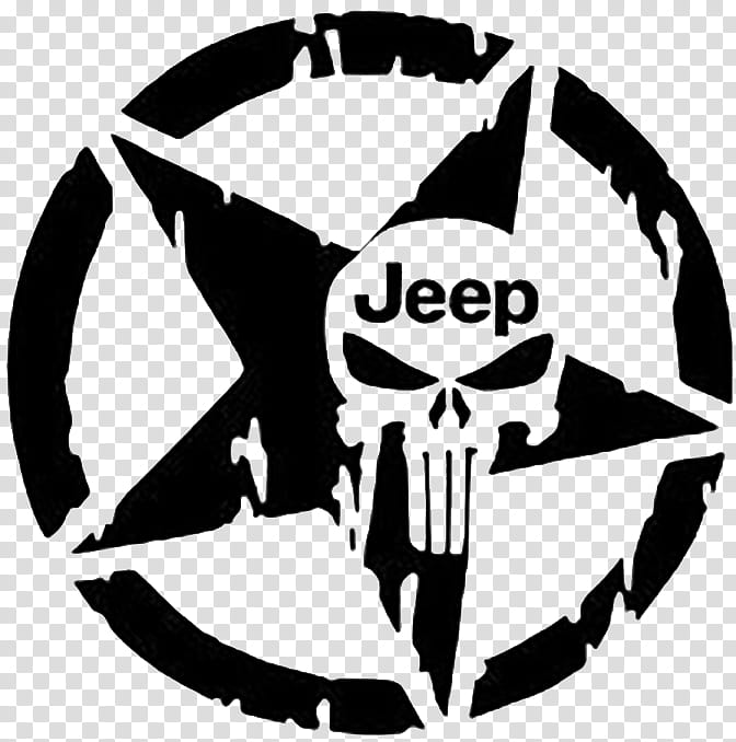 Punisher Logo, Jeep, Decal, Sticker, Car, Bumper Sticker, Skull, Punisher War Zone transparent background PNG clipart