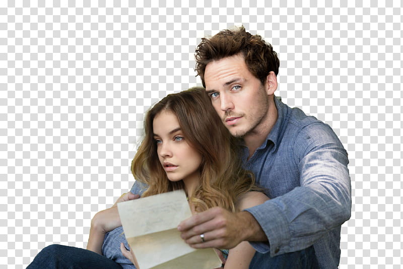 Couples Manip EDITED, woman sitting in front of man holding white printer paper transparent background PNG clipart