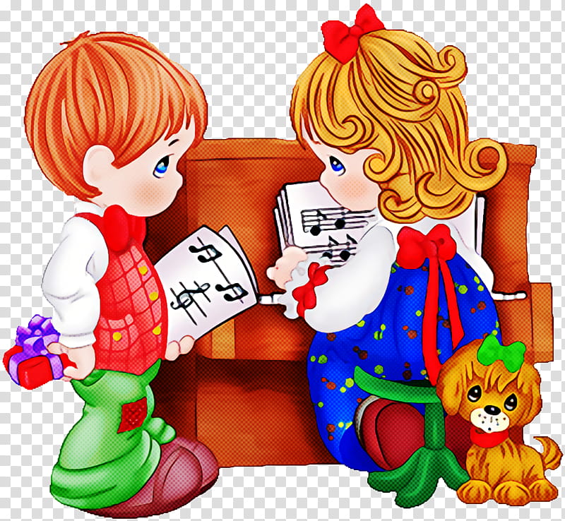 toy cartoon interaction figurine playset, Cartoon Girl And Boy transparent background PNG clipart