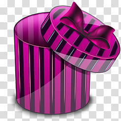 iconos cute zip, iconos negro con rosa (), purple and black striped hat box transparent background PNG clipart