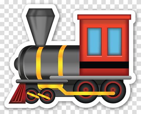 EMOJI STICKER , red and black train illustration transparent background PNG clipart