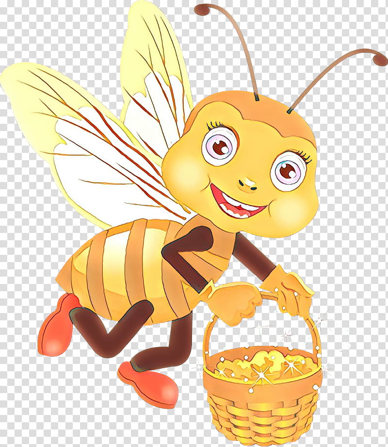 Bumblebee, Cartoon, Honeybee, Yellow, Membranewinged Insect, Pollinator transparent background PNG clipart