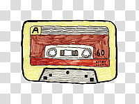 Cassettes, side A red and brown D cassette tape illustration transparent background PNG clipart