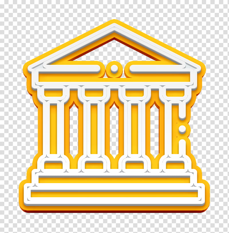 History icon Museum icon, Yellow, Line transparent background PNG clipart