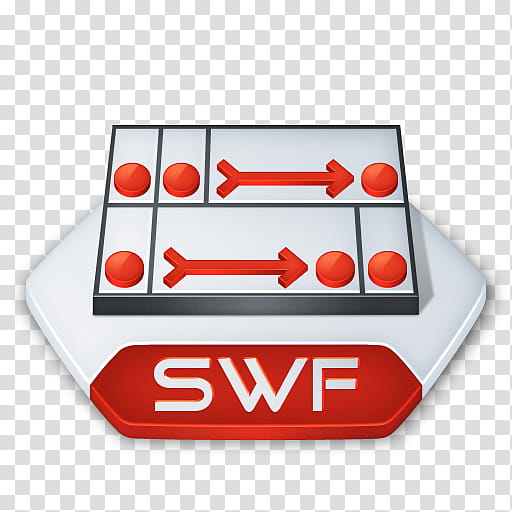 Senary System, red and white SWF icon illustration transparent background PNG clipart