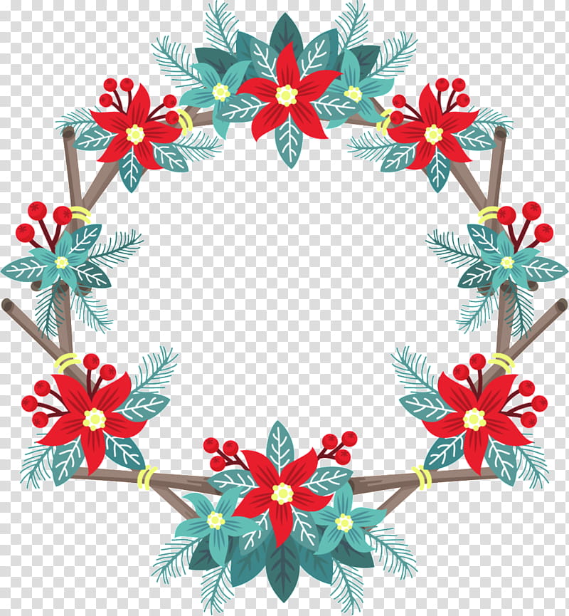 Red Christmas Ornament, Garland, Floral Design, Wreath, Flower, Holly, Christmas Day, Vase transparent background PNG clipart