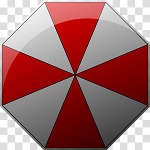Umbrella Corporation Logo Red And White Octagonal Art Transparent Background Png Clipart Hiclipart - traditional r badge background transparent roblox