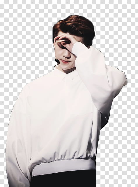 Sehun EXO, man touching his head transparent background PNG clipart