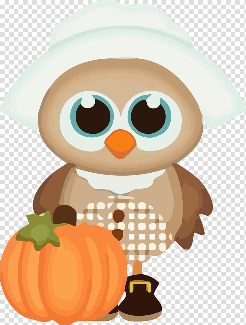 Pumpkin, Thanksgiving Owl, Owl Cartoon, Autumn, Trickortreat, Orange, Calabaza, Bird, Plant transparent background PNG clipart