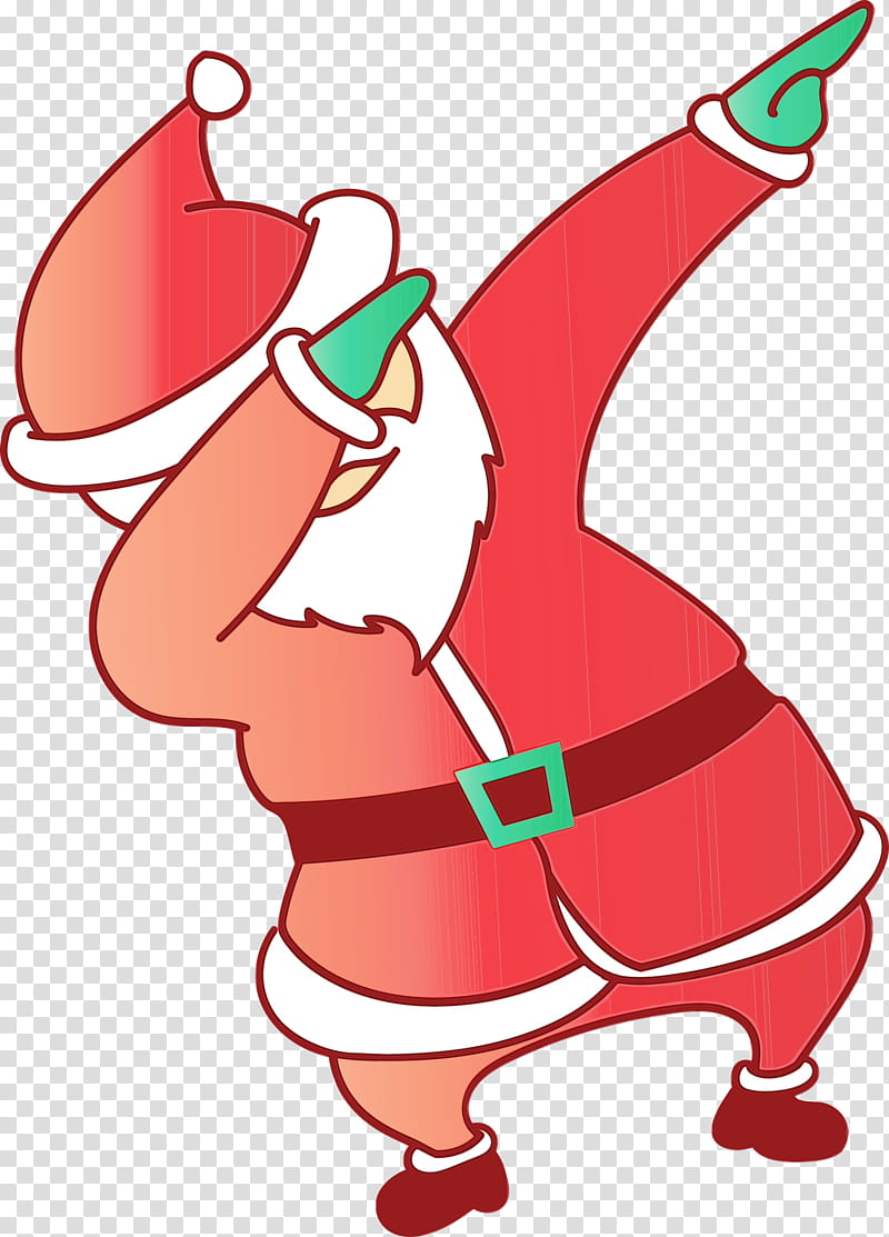 Santa claus, Dabbing Santa, Watercolor, Paint, Wet Ink, Cartoon, Plant, Christmas transparent background PNG clipart