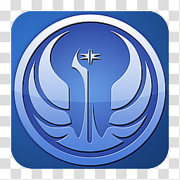 Flurry Style Star Wars Game Dock Icons, swtor_republic_flurry, blue and white logo transparent background PNG clipart