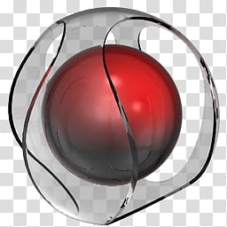 Spheric Icon , Spheric recycle bin Full, red ball inside clear glass case transparent background PNG clipart