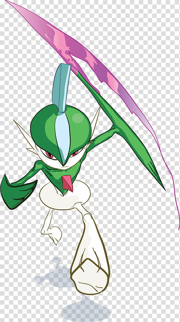 Gallade Psycho Cut, green anime character illustration transparent background PNG clipart
