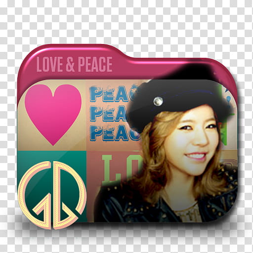 SNSD Love and Peace Folder Icon , Sunny Peace, woman wearing cap folder icom transparent background PNG clipart