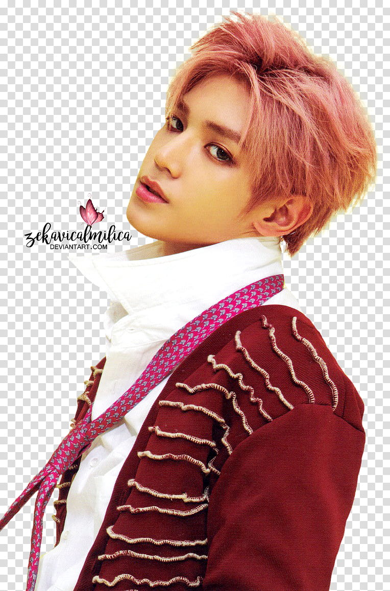 NCT  Taeyong Cherry Bomb, man wearing red suit jacket transparent background PNG clipart