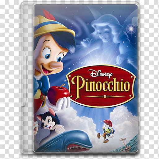 Movie Icon Mega , Pinocchio, Disney Pinocchio DVD case transparent background PNG clipart