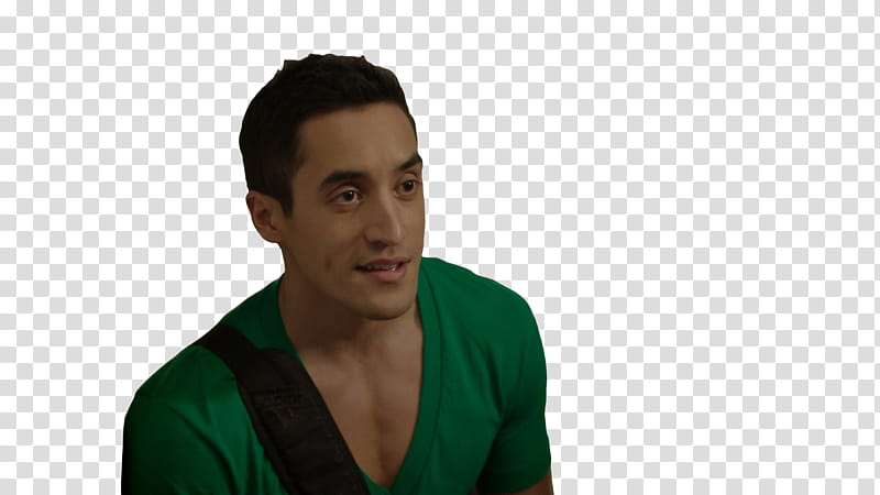 , man in green V-neck shirt transparent background PNG clipart