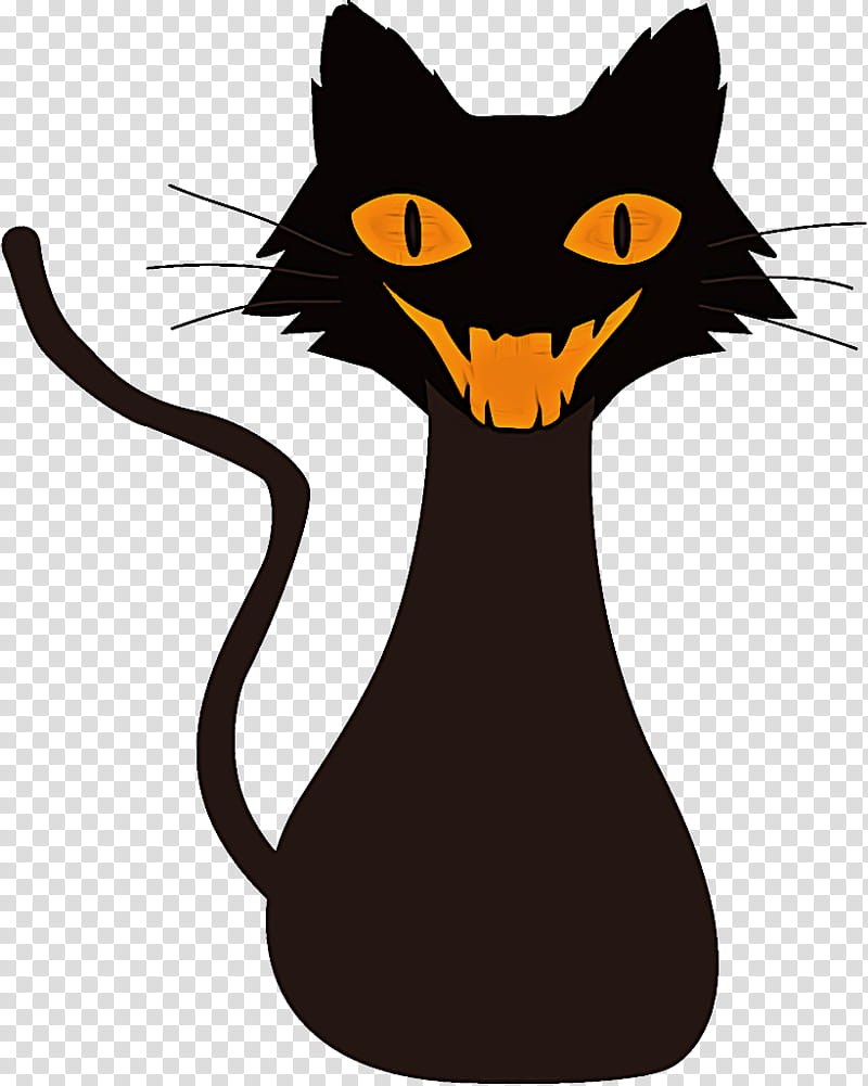 Black cat halloween cat, Halloween , Cartoon, Whiskers, Snout, Small To ...
