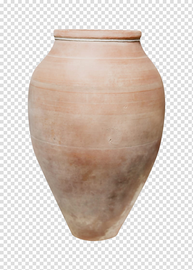ceramic vase urn earthenware artifact, Watercolor, Paint, Wet Ink, Pottery, Beige, Flowerpot, Interior Design transparent background PNG clipart