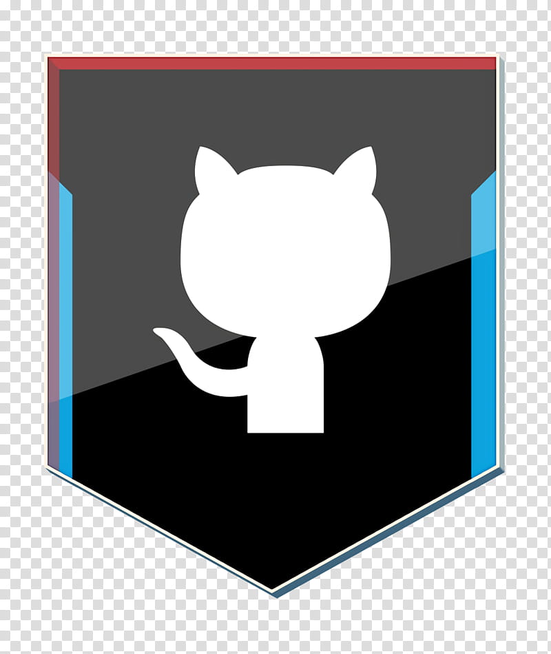 github icon shield icon social icon, Cartoon, Cat, Symbol, Square, Fictional Character, Rectangle transparent background PNG clipart