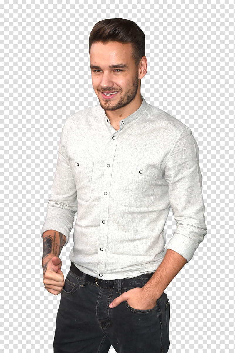 Liam Payne , man standing while smiling and signing thumbs up transparent background PNG clipart
