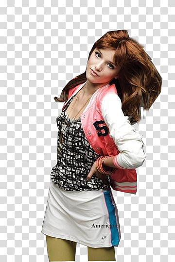 Y  textos de Bella Thorne, Bela Thorn wearing pink jacket transparent background PNG clipart