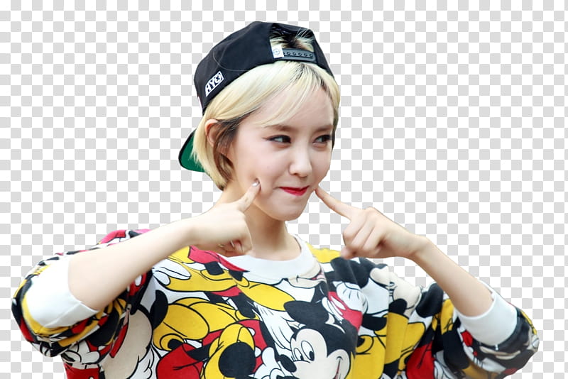 Hyomin s, woman pointing point index fingers on her cheeks transparent background PNG clipart