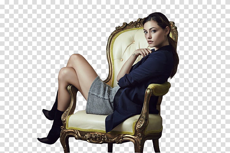 The Originals, woman sitting on white padded armchair transparent background PNG clipart