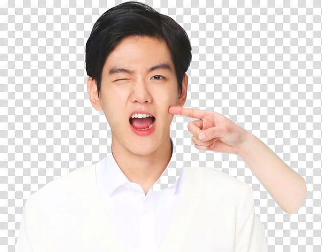 ChanBaek render EXO, man wearing white collar shirt transparent background PNG clipart