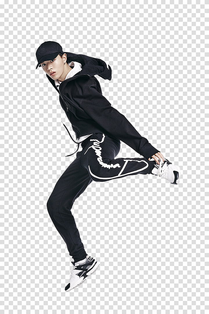 NCT , man in black jacket wearing black pants transparent background PNG clipart