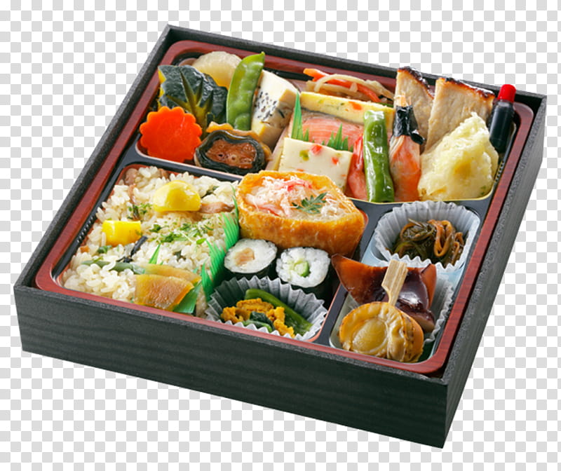 Sushi, Osechi, Bento, Makunouchi, Ekiben, California Roll, Japanese Cuisine, Gimbap transparent background PNG clipart