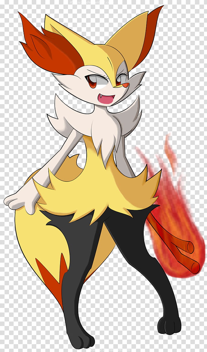 Braixen, beige and orange fox character illustration transparent background PNG clipart