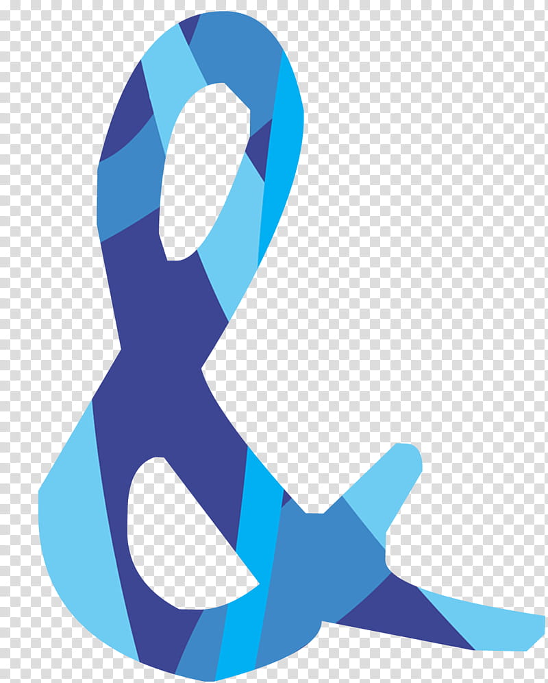 ampersand symbol in blue on transparent background Stock Photo