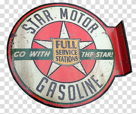 Old Ads s, red Star Motor Gasoline signage transparent background PNG clipart